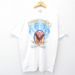 XL★古着 半袖 ビンテージ Tシャツ メンズ 00年代 00s ジョージワシントン 鳥 コットン クルーネック USA製 白 ホワイト 25jul30 中古