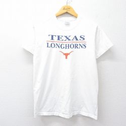 【50%OFF】S★古着 ヘインズ Hanes 半袖 ビンテージ Tシャツ メンズ 00年代 00s テキサス ロングホーン コットン クルーネック 白 ホワイト 25jul30 中古