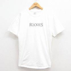 【20%OFF】L★古着 半袖 ビンテージ Tシャツ メンズ 00年代 00s ロッキーズ コットン クルーネック 白 ホワイト 25jul31 中古