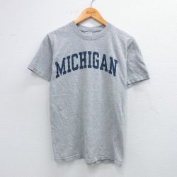 S★古着 半袖 ビンテージ Tシャツ メンズ 00年代 00s ミシガン クルーネック グレー 霜降り 25jul31 中古