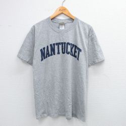 L★古着 半袖 ビンテージ Tシャツ メンズ 00年代 00s ナンタケット クルーネック グレー 霜降り 25jul31 中古