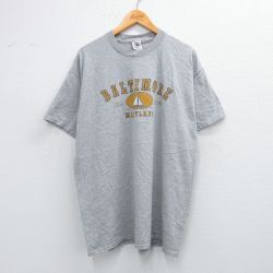 XL★古着 半袖 ビンテージ Tシャツ メンズ 00年代 00sバルチモア メリーランド 大きいサイズ コットン クルーネック グレー 霜降り 25jul31 中古