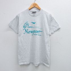 【50%OFF】M★古着 リー Lee 半袖 ビンテージ Tシャツ メンズ 90年代 90s ニューポート コットン クルーネック USA製 薄グレー 霜降り 25jul31 中古