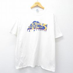 XL★古着 ヘインズ Hanes 半袖 ビンテージ Tシャツ メンズ 00年代 00s Storm Tour 雨 大きいサイズ コットン クルーネック 白 ホワイト 25jul31 中古
