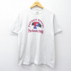 L★古着 半袖 ビンテージ Tシャツ メンズ 00年代 00s フェアポート サッカー 企業広告 クルーネック 薄グレー 霜降り 25jul31 中古