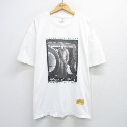 XL★古着 半袖 ビンテージ Tシャツ メンズ 90年代 90s 男性 大きいサイズ コットン クルーネック USA製 白 ホワイト 25jul31 中古
