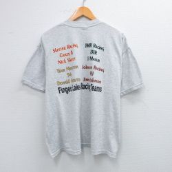 XL★古着 ジャージーズ 半袖 ビンテージ Tシャツ メンズ 00年代 00s FLMC レーシング 大きいサイズ クルーネック 薄グレー 霜降り 25jul31 中古