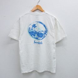 L★古着 半袖 ビンテージ Tシャツ メンズ 00年代 00s Reaches ヤシの木 コットン クルーネック 白 ホワイト 25jul31 中古