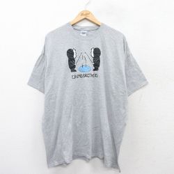 XL★古着 半袖 ビンテージ Tシャツ メンズ 00年代 00s 釣り エスキモーブラザーズ 大きいサイズ クルーネック グレー 霜降り 25jul31 中古