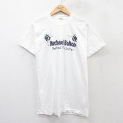 L★古着 スクリーンスターズ 半袖 ビンテージ Tシャツ メンズ 80年代 80s マイケルボルトン コットン クルーネック USA製 白 ホワイト 25jul31 中古