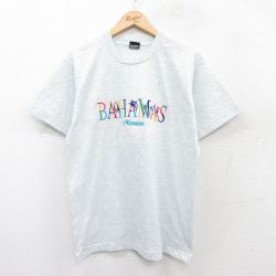 【50%OFF】M★古着 スクリーンスターズ 半袖 ビンテージ Tシャツ メンズ 80年代 80s バハマ 刺繍 クルーネック USA製 薄グレー 霜降り 25aug01 中古