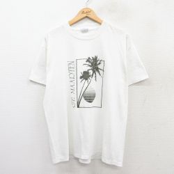 L★古着 ヘインズ Hanes 半袖 ビンテージ Tシャツ メンズ 80年代 80s ヤシの木 セントマーチン クルーネック USA製 白 ホワイト 25aug01 中古