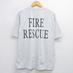 【50%OFF】XL★古着 ヘインズ Hanes 半袖 ビンテージ Tシャツ メンズ 00年代 00s ルーニーテューンズ LOONEY TUNES タズ ファイヤーレスキュー 大きいサイズ クルーネック 薄グレー 霜降り 25aug01 中古
