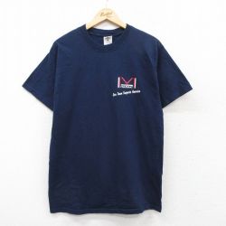 【50%OFF】L★古着 フルーツオブザルーム 半袖 ビンテージ Tシャツ メンズ 00年代 00s HAZMAT 星条旗 コットン クルーネック 紺 ネイビー 25aug01 中古