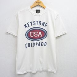 L★古着 半袖 ビンテージ Tシャツ メンズ 00年代 00s USAロゴ コロラド コットン クルーネック 白 ホワイト 25aug01 中古