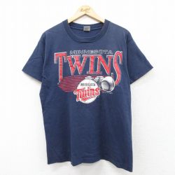 【50%OFF】フルーツオブザルーム 90s 半袖Tシャツ ミネソタツインズ ネイビー L | 古着
