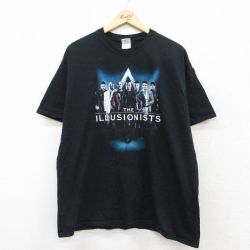 XL★古着 半袖 ビンテージ Tシャツ メンズ 00年代 00s ザイリュージョニスト コットン クルーネック 黒 ブラック 25aug02 中古