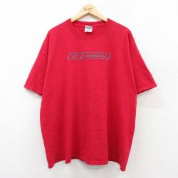 XL★古着 リーボック REEBOK 半袖 ビンテージ Tシャツ メンズ 00年代 00s ビッグロゴ 大きいサイズ コットン クルーネック 赤 レッド 25aug02 中古
