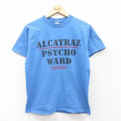 S★古着 フルーツオブザルーム 半袖 ビンテージ Tシャツ メンズ 00年代 00s ALCATRAZ PSYCHO WARD コットン クルーネック 青 ブルー 25aug02 中古