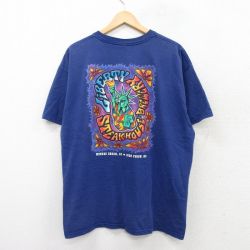 XL★古着 半袖 ビンテージ Tシャツ メンズ 00年代 00s 自由の女神 LiBERTY 大きいサイズ コットン クルーネック 紺 ネイビー 25aug02 中古