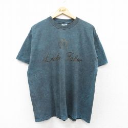 XL★古着 オニータ ONEITA 半袖 ビンテージ Tシャツ メンズ 90年代 90s タホ コットン クルーネック USA製 緑系 グリーン タイダイ 25aug02 中古