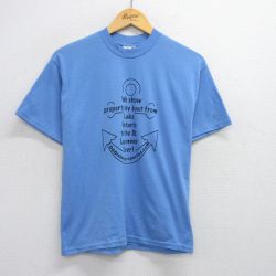 【50%OFF】M★古着 ヘインズ Hanes 半袖 ビンテージ Tシャツ メンズ 00年代 00s イカリ KELLER WILLIAMS クルーネック 薄紺 ネイビー 25aug02 中古