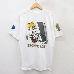 XL★古着 半袖 ビンテージ Tシャツ メンズ 00年代 00s BRONZE AGE クルーネック 白 ホワイト 25aug02 中古