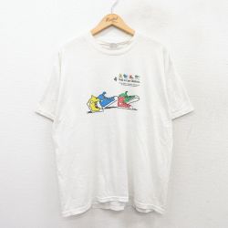 XL★古着 ヘインズ Hanes 半袖 ビンテージ Tシャツ メンズ 00年代 00s WALK 企業広告 クルーネック 白 ホワイト 25aug04 中古