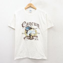 M★古着 半袖 ビンテージ Tシャツ メンズ 00年代 00s カンクン カジキ コットン クルーネック 白 ホワイト 25aug04 中古