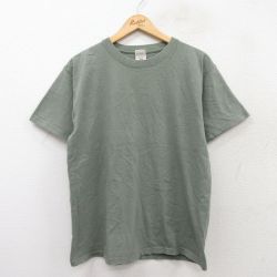 L★古着 BVD 半袖 ビンテージ Tシャツ メンズ 00年代 00s 無地 コットン クルーネック 緑 グリーン 25aug04 中古