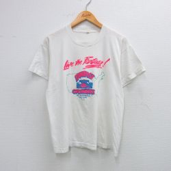 L★古着 スクリーンスターズ 半袖 ビンテージ Tシャツ メンズ 90年代 90s レーシングカー クルーネック USA製 白 ホワイト 25aug04 中古