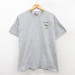 L★古着 半袖 ビンテージ Tシャツ メンズ 00年代 00s VINEYARD ブドウ クルーネック グレー 25aug04 中古