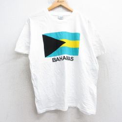 L★古着 半袖 ビンテージ Tシャツ メンズ 90年代 90s バハマ コットン クルーネック 白 ホワイト 25aug05 中古