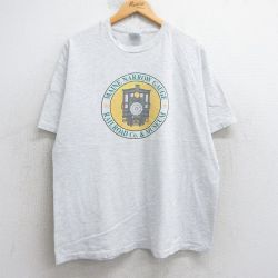 XL★古着 ヘインズ Hanes 半袖 ビンテージ Tシャツ メンズ 90年代 90s 機関車 大きいサイズ クルーネック USA製 薄グレー 霜降り 25aug05 中古