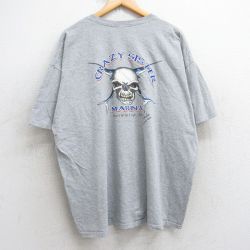 00s 半袖Tシャツ スカル グレー XL | 古着