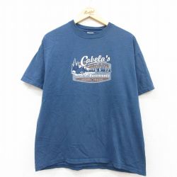 【50%OFF】L★古着 半袖 ビンテージ Tシャツ メンズ 00年代 00s カベラス コットン クルーネック 紺 ネイビー 25aug07 中古