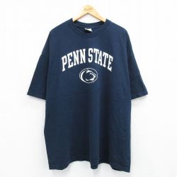 XL★古着 半袖 ビンテージ Tシャツ メンズ 00年代 00s ニタニーライオンズ 大きいサイズ コットン クルーネック 紺 ネイビー 25aug07 中古
