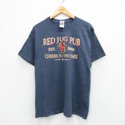 L★古着 半袖 ビンテージ Tシャツ メンズ 00年代 00s RED JUG PUB クルーネック 紺 ネイビー 霜降り 25aug07 中古