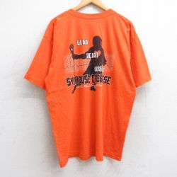 【20%OFF】XL★古着 半袖 ビンテージ Tシャツ メンズ 00年代 00s シラキュース ラクロス 大きいサイズ コットン クルーネック オレンジ 25aug07 中古