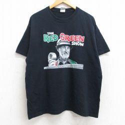 L★古着 半袖 ビンテージ Tシャツ メンズ 00年代 00s RED GREEN SHOW コットン クルーネック 黒 ブラック 25aug07 中古