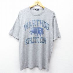 【50%OFF】XL★古着 半袖 ビンテージ Tシャツ メンズ 90年代 90s WARTHOG コットン クルーネック USA製 グレー 霜降り 25aug08 中古
