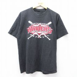 【50%OFF】RAIDERS 半袖Tシャツ フロッキープリント ブラック L | 古着