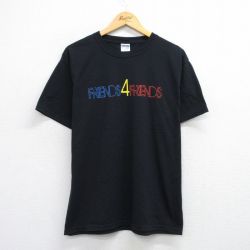 L★古着 ジャージーズ 半袖 ビンテージ Tシャツ メンズ 00年代 00s FRIENDS 4 クルーネック 黒 ブラック 25aug08 中古