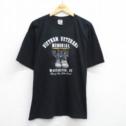 00s 半袖Tシャツ VETERANSプリント ブラック XL | 古着