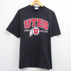 XL★古着 半袖 ビンテージ Tシャツ メンズ 00年代 00s UTES コットン クルーネック 黒 ブラック 25aug09 中古