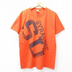 L★古着 ジャージーズ 半袖 ビンテージ Tシャツ メンズ 00年代 00s シラキュース クルーネック オレンジ 25aug09 中古