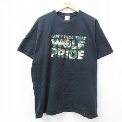 XL★古着 フルーツオブザルーム 半袖 ビンテージ Tシャツ メンズ 00年代 00s WOLF PRIDE 大きいサイズ コットン クルーネック 黒 ブラック 25aug09 中古
