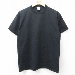 【50%OFF】M★古着 ラッセル 半袖 ビンテージ Tシャツ メンズ 00年代 00s 無地 コットン クルーネック 黒 ブラック 25aug09 中古