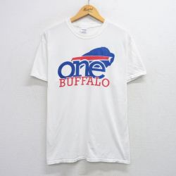 L★古着 半袖 ビンテージ Tシャツ メンズ 00年代 00s NFL バッファロービルズ コットン クルーネック 白 ホワイト アメフト スーパーボウル 25aug09 中古