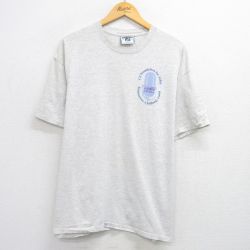 XL★古着 リー Lee 半袖 ビンテージ Tシャツ メンズ 90年代 90s マイク 大きいサイズ コットン クルーネック USA製 薄グレー 霜降り 25aug09 中古